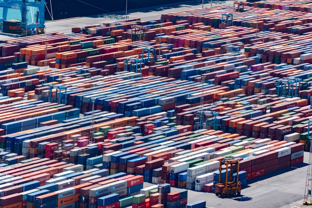 A large container yard with many containers